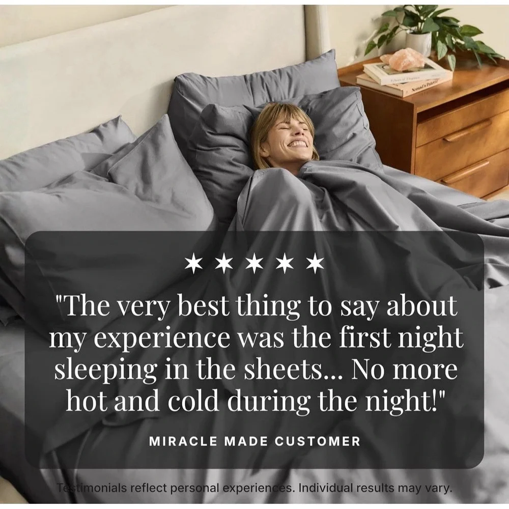 NEW Miracle Made Sheet Set Queen Luxe Self-Cooling Self-Cleaning  - Grey